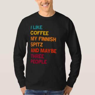T-shirt J'aime le café, mon Spitz finlandais et peut-être 