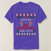 T-shirt J'Aime Le Café Noël Et Les Chats Gros Chandail De  (Design devant)