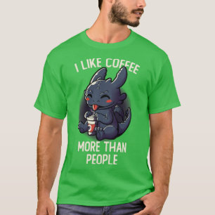 T-shirt J'Aime Le Café Plus Que Les Gens Drôle Mignonne Ca