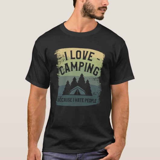 T-shirt J'Aime Le Camping Parce Que Je Déteste Les Gens Bu (Devant)