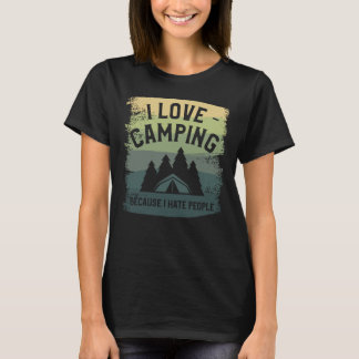 T-shirt J'Aime Le Camping Parce Que Je Déteste Les Gens Bu