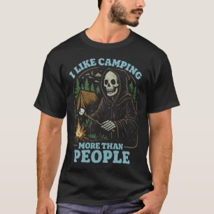 T-shirt j'aime le camping plus que les gens Camping fauche