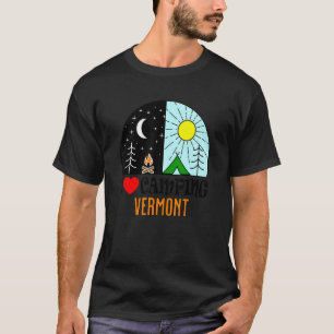 T-shirt J'aime le camping Vermont Amérique plein air natur