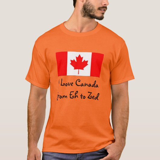 T-shirt J'aime le Canada de hein à Zed - amusement (Devant)