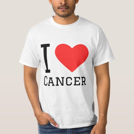 T-shirt J'aime le cancer (Devant)