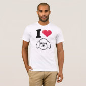 T-shirt J'aime le caniche de jouet (Devant entier)