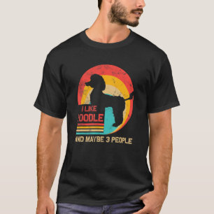 T-shirt J'aime le caniche mignon et peut-être le chien de