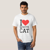 T-shirt J'aime le chat blanc (Devant entier)