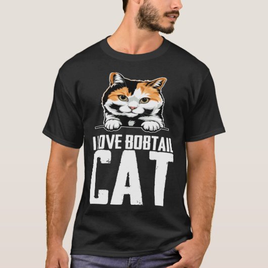 T-shirt J'aime le chat bobtail (Devant)