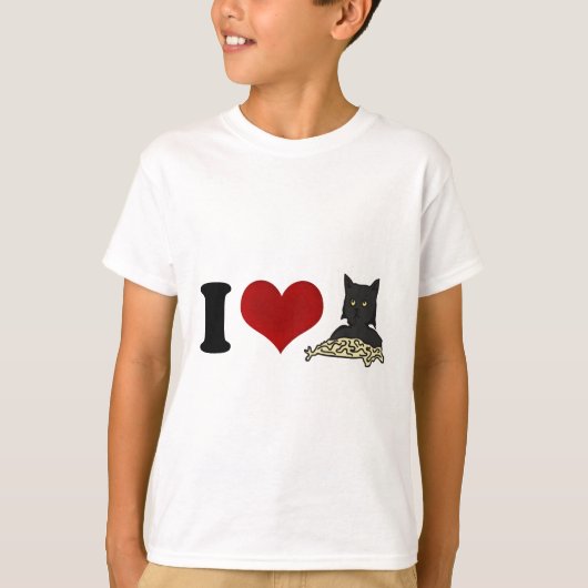T-shirt J'aime le chat de spaghetti (Devant)