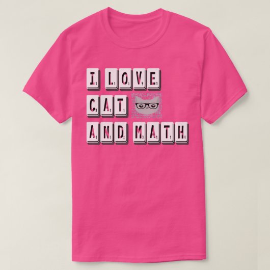 T-shirt J'aime le chat et les mathématiques essentielles 1 (Design devant)