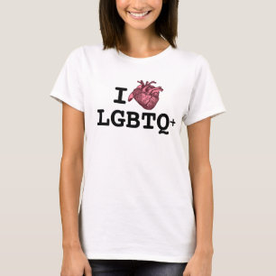 T-shirt J'aime le cœur anatomiquement correct LGBTQ+