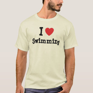 T-shirt J'aime Le coeur de nage personnalisé