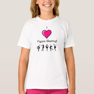 T-shirt J'aime le coeur de patinage artistique et la