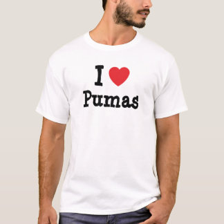 T-shirt J'aime le coeur de Pumas personnalisé