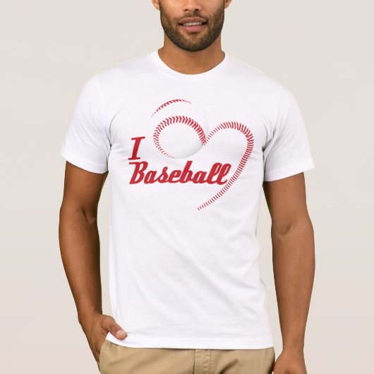 T-shirt J'Aime Le Coeur Du Baseball (Devant)