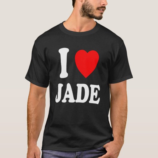 T-shirt J'Aime Le Coeur Jade mignonne Conjoint Couple Épou (Devant)