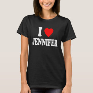 T-shirt J'Aime Le Coeur Jennifer Mignonne Couple Épouse Co