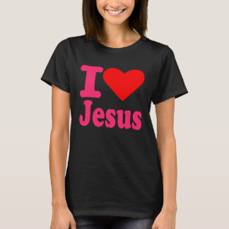 T-shirt J'Aime le coeur Jésus Christ Citation chrétienne H