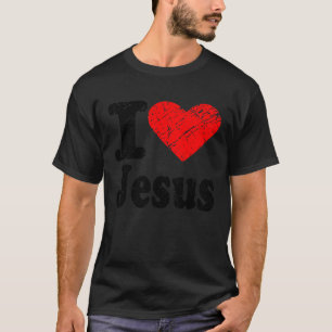 T-shirt J'Aime le coeur Jésus Christ Citation chrétienne H