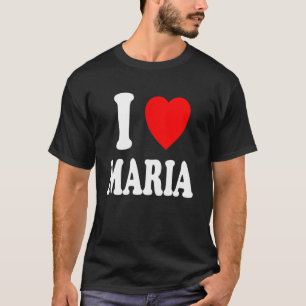 T-shirt J'Aime Le Coeur Maria mignonne Correspondant Coupl