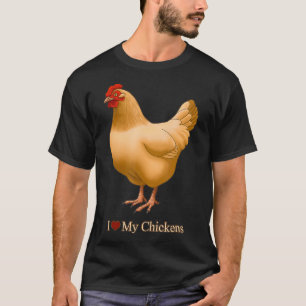 T-shirt J'Aime Le Coeur Mes Poulets Buff Orpington Hen