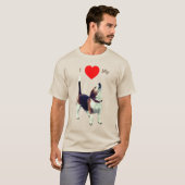 T-shirt J'aime le coeur mon chien Beagle (Devant entier)