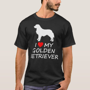T-shirt J'Aime Le Coeur Mon Golden Retriever Chien 531