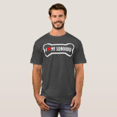 T-shirt J'Aime Le Coeur Mon Schnoodle Chien Bone Mignonne (Devant entier)