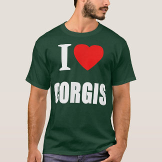 T-shirt J'Aime Le Corgis Pour Hommes Femmes Propriétaires 