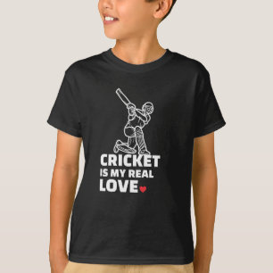 T-shirt  J'aime le cricket Design élégant de la silhouette