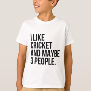 T-shirt J'aime le cricket et peut-être 3 personnes drôle d