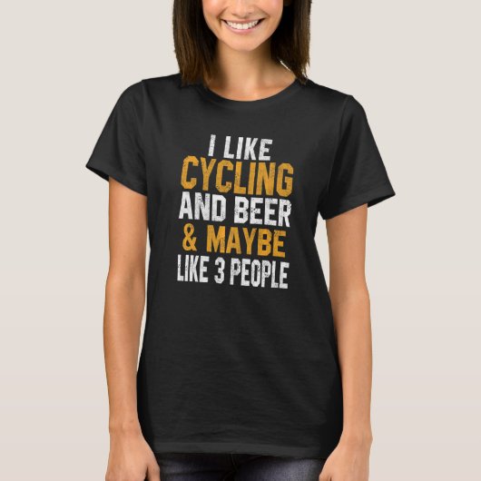 T-shirt J'Aime Le Cyclisme Et Bière Vélo Spin Mountain Roa (Devant)
