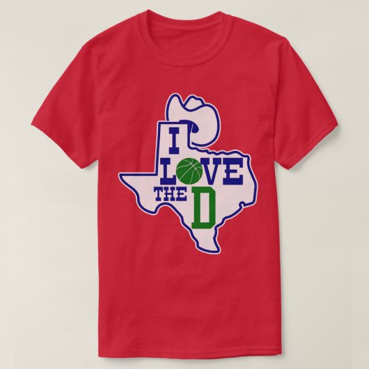 T-shirt J'aime le D Mavericks Basketball (Design devant)