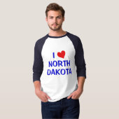 T-shirt J'aime le Dakota du Nord (Devant entier)