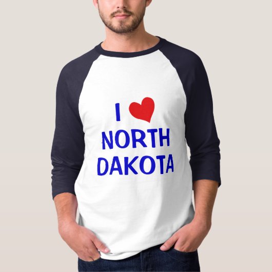 T-shirt J'aime le Dakota du Nord (Devant)
