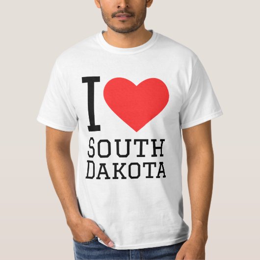 T-shirt J'aime le Dakota du Sud (Devant)