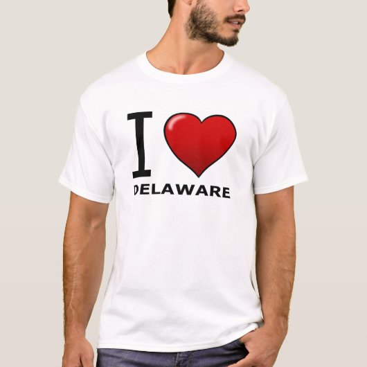 T-SHIRT J'AIME LE DELAWARE (Devant)