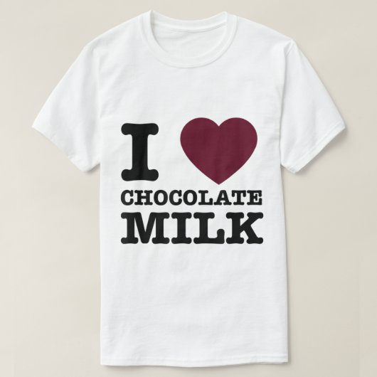 T-shirt J'aime le design de lait chocolaté (Design devant)
