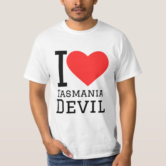 T-shirt J'aime le diable de Tasmanie (Devant)