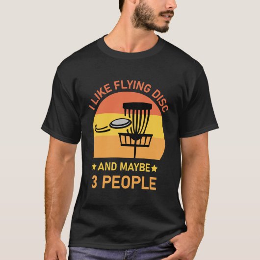 T-shirt J'aime le disque volant et peut-être 3 personnes - (Devant)
