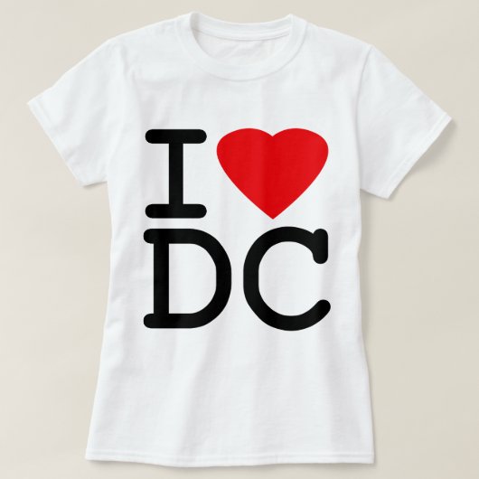 T-shirt J'aime le District de Columbia de DC de Washington (Design devant)