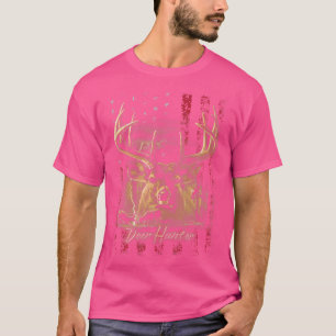 T-shirt J'Aime Le Drapeau Américain Et Le Chasseur De Cerf