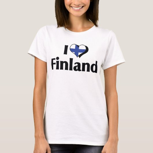 T-shirt J'aime le drapeau de Finlande (Devant)