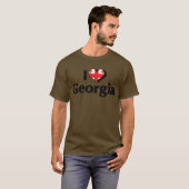 T-shirt J'aime le drapeau de Géorgie (Devant entier)