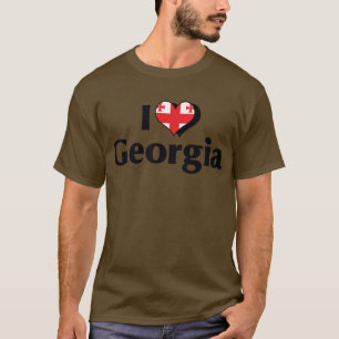 T-shirt J'aime le drapeau de Géorgie