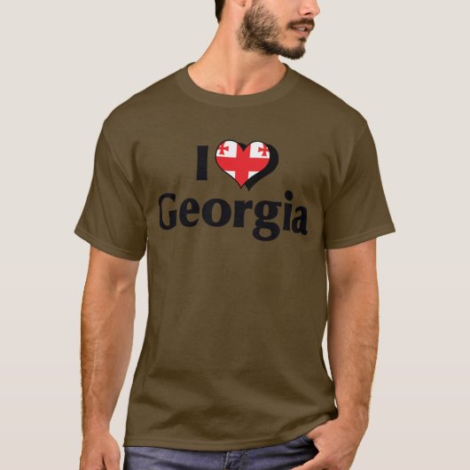 T-shirt J'aime le drapeau de Géorgie (Devant)