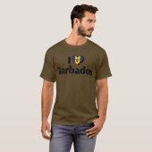 T-shirt J'aime le drapeau de la Barbade (Devant entier)