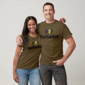 T-shirt J'aime le drapeau de la Barbade (Unisexe)