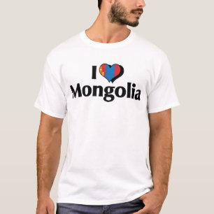 T-shirt J'aime le drapeau de la Mongolie